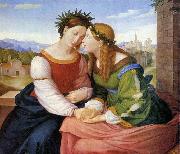 Friedrich Johann Overbeck Italia and Germania after oil painting artist